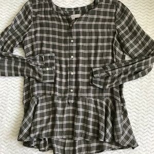 LOFT Tops - Loft plaid peplum Top LOFT Tops - Loft plaid peplum Top